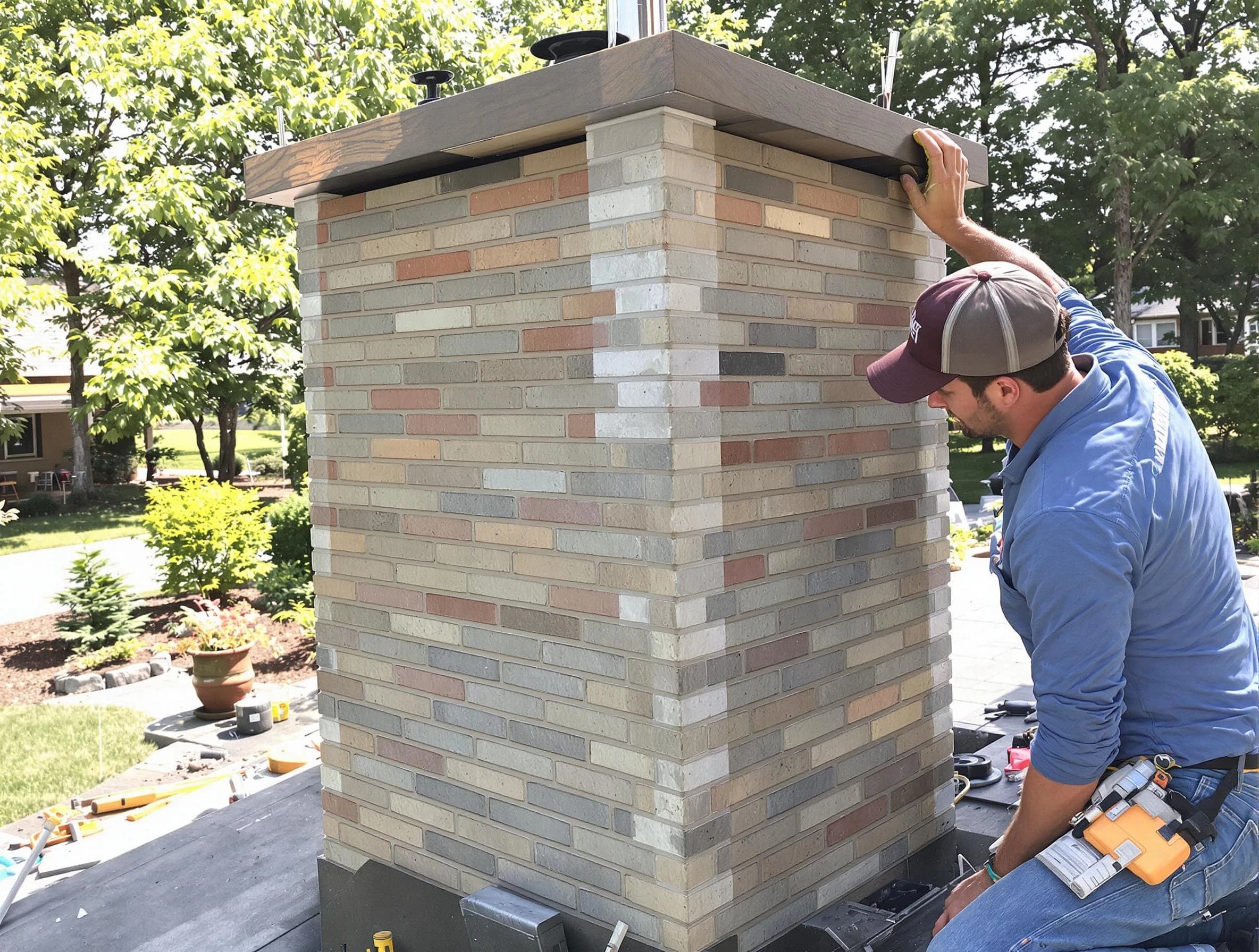 Holly Springs Chimney Sweep completing a modern chimney remodel in Holly Springs, GA