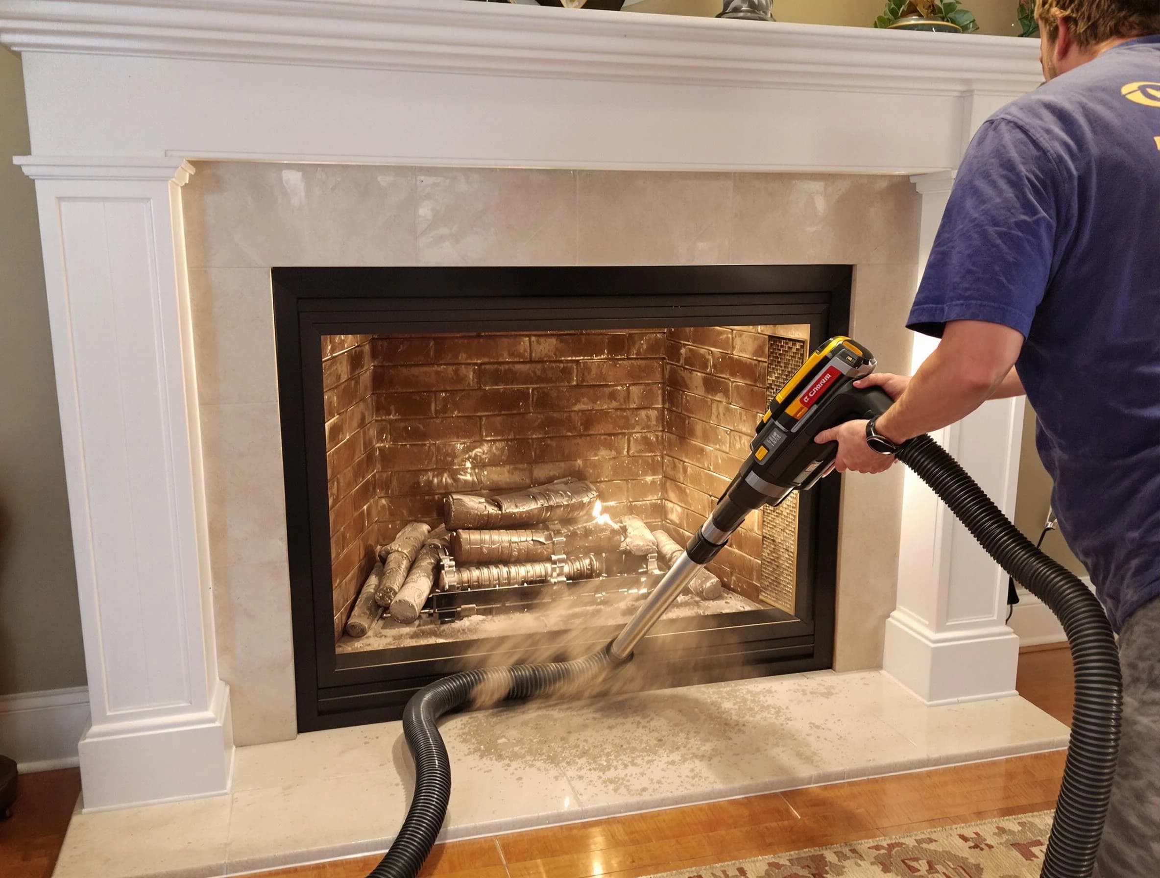 Fireplace cleaning performed by Holly Springs Chimney Sweep in Holly Springs, GA