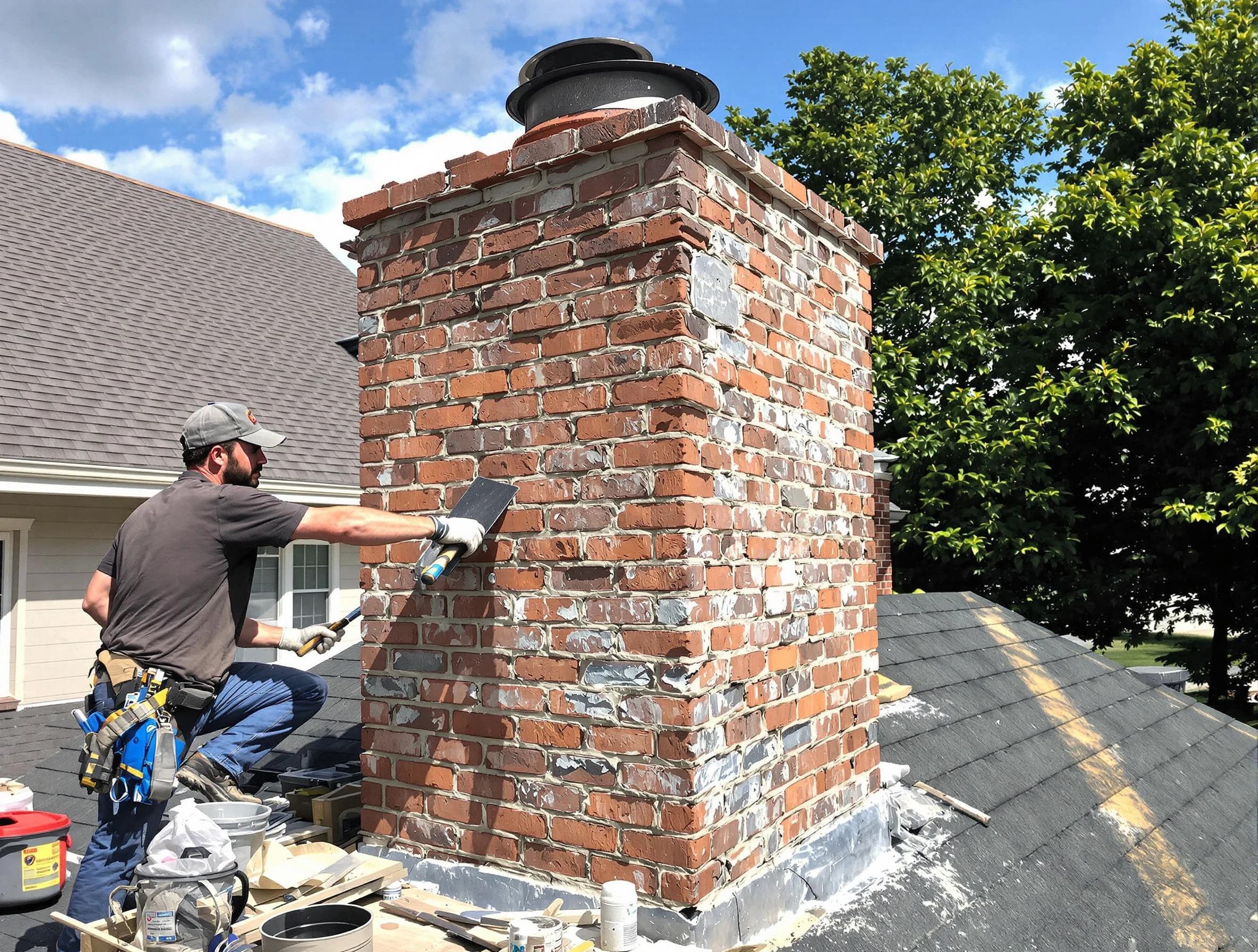 Completed chimney rebuild by Holly Springs Chimney Sweep in Holly Springs, GA