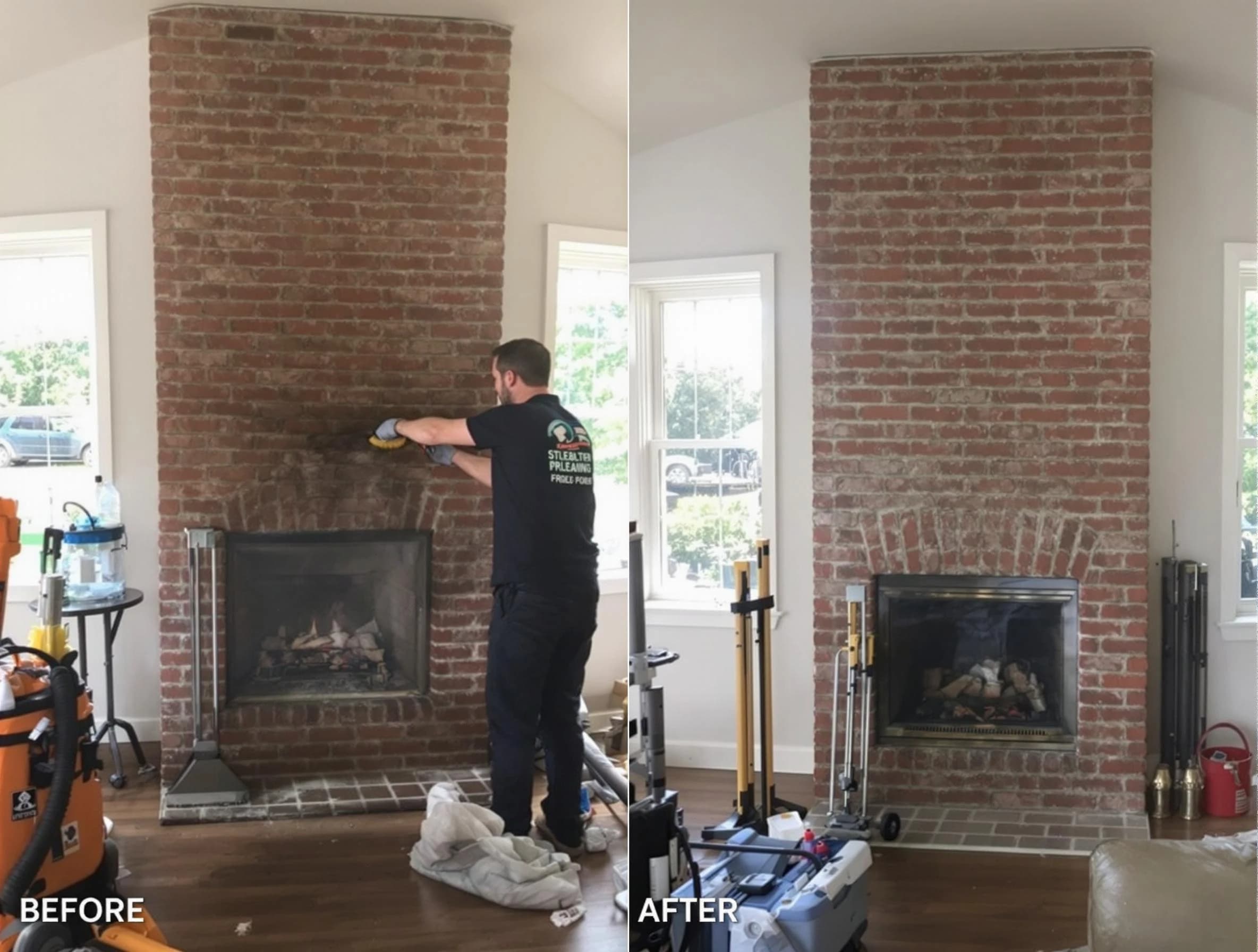 Finished chimney sweeping service by Holly Springs Chimney Sweep in Holly Springs, GA