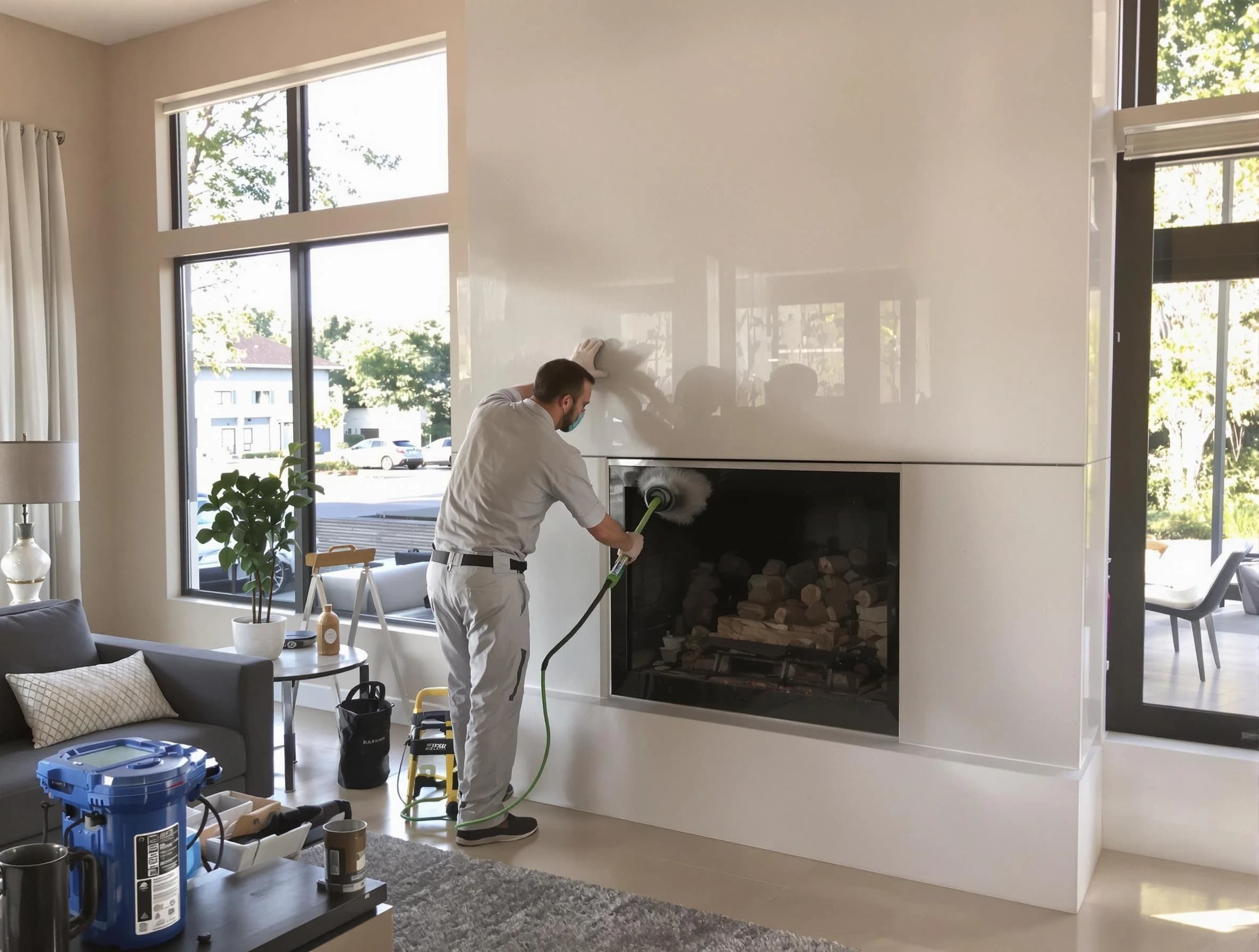 Holly Springs Chimney Sweep performing thorough soot removal in Holly Springs, GA