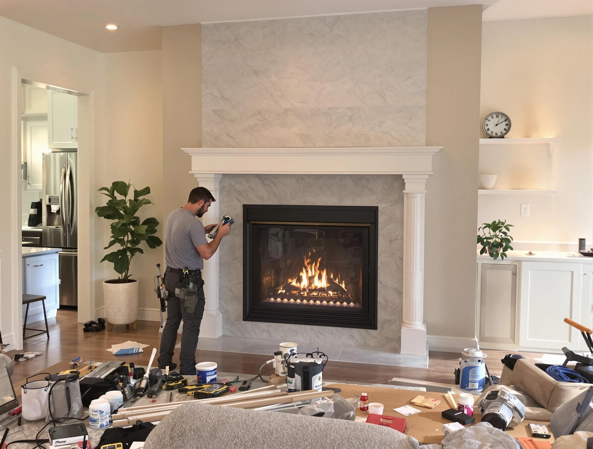 Newly installed fireplace by Holly Springs Chimney Sweep in Holly Springs, GA