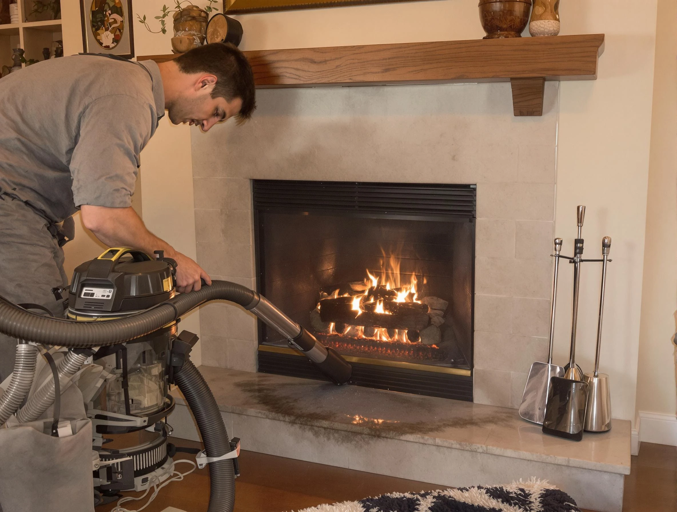 Routine fireplace upkeep by Holly Springs Chimney Sweep in Holly Springs, GA