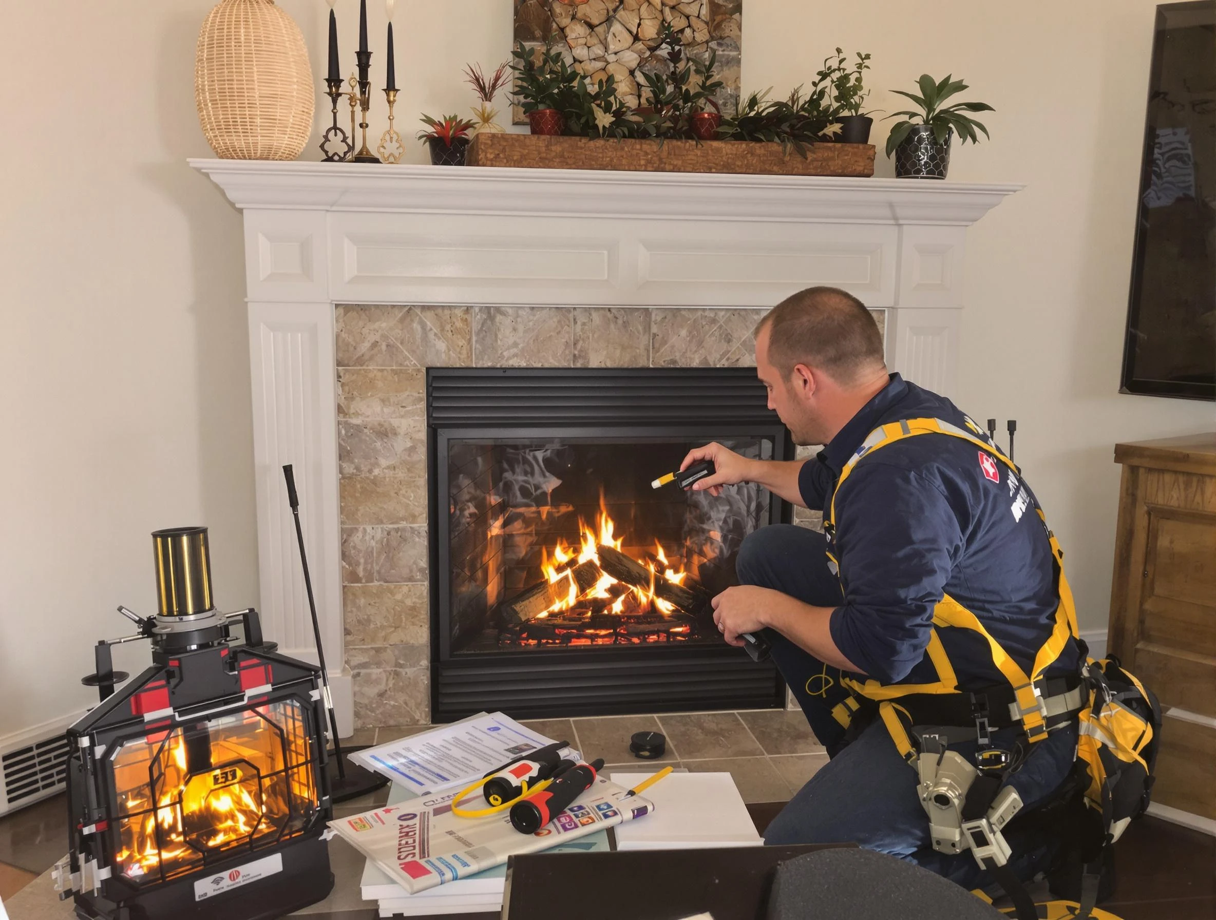 Safety-focused fireplace inspection by Holly Springs Chimney Sweep in Holly Springs, GA